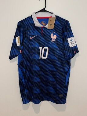 Kylian Mbappe #10 France World Cup Jersey Home All Patches Men's Sizes S — 2XL